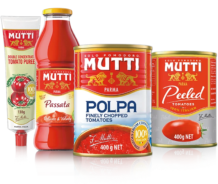 Mutti Tomato products made from family grown tomatoes in Italy